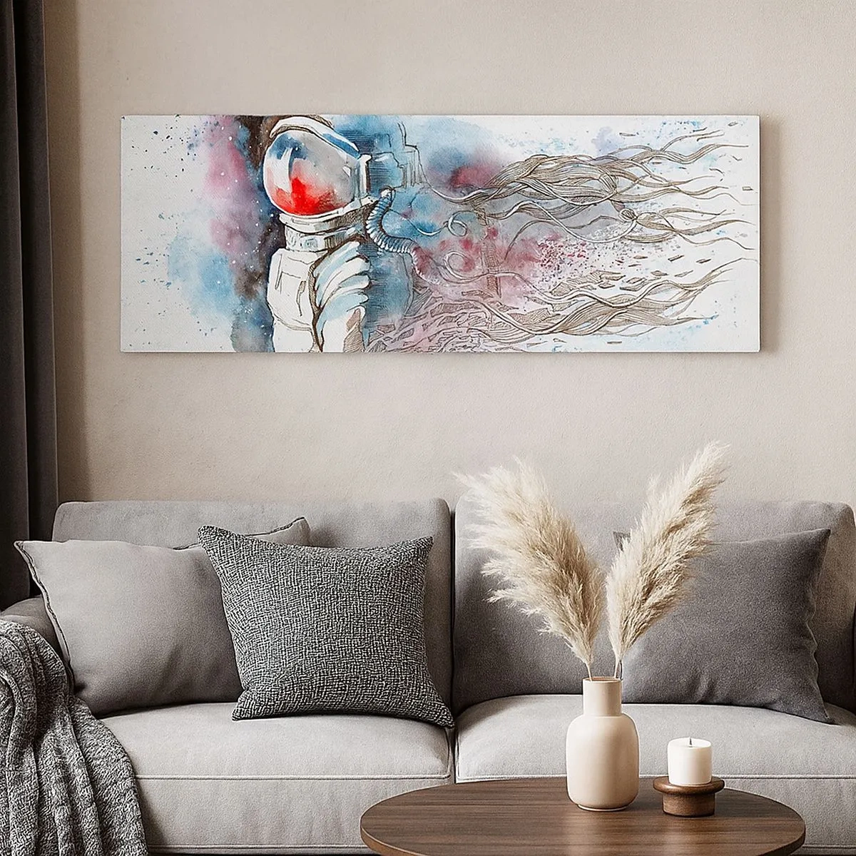 Bild auf Leinwand - Leinwandbild - Allein mit Platz - 100x40 cm