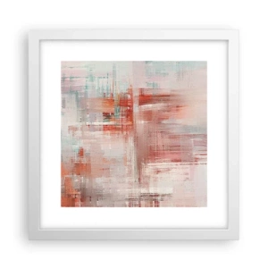 Poster in einem weißen Rahmen - Dunstig. Aber rosa - 30x30 cm