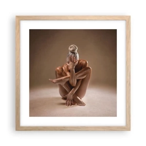 Poster in einem Rahmen aus heller Eiche - Die Einheit von Körper und Geist - 40x40 cm