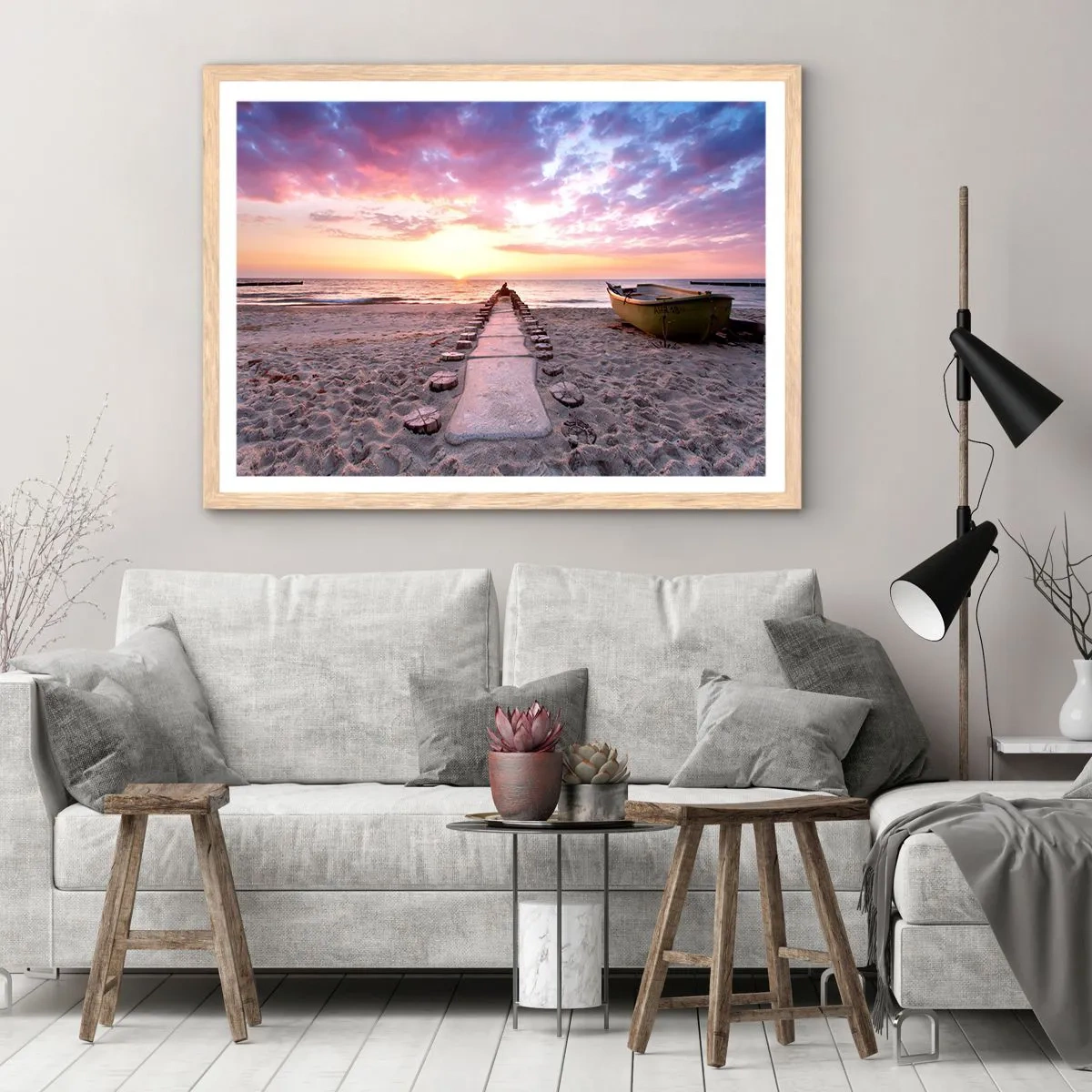 Poster in einem Rahmen aus heller Eiche - Ein Moment tiefer Erfahrung - 70x50 cm