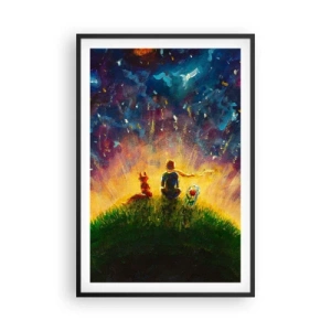 Poster in einem schwarzem Rahmen - Liebe und Freundschaft - die ganze Welt - 61x91 cm