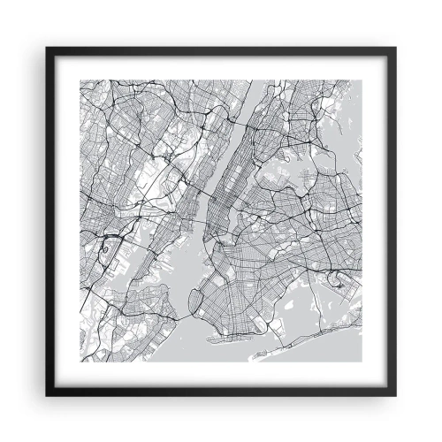 Poster in einem schwarzem Rahmen - Die Anatomie einer Metropole - 50x50 cm