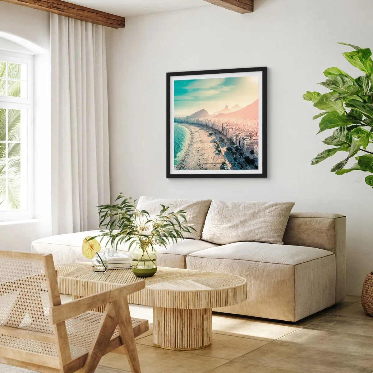 Poster in einem schwarzem Rahmen - Ewiger Urlaub in Rio - 50x50 cm