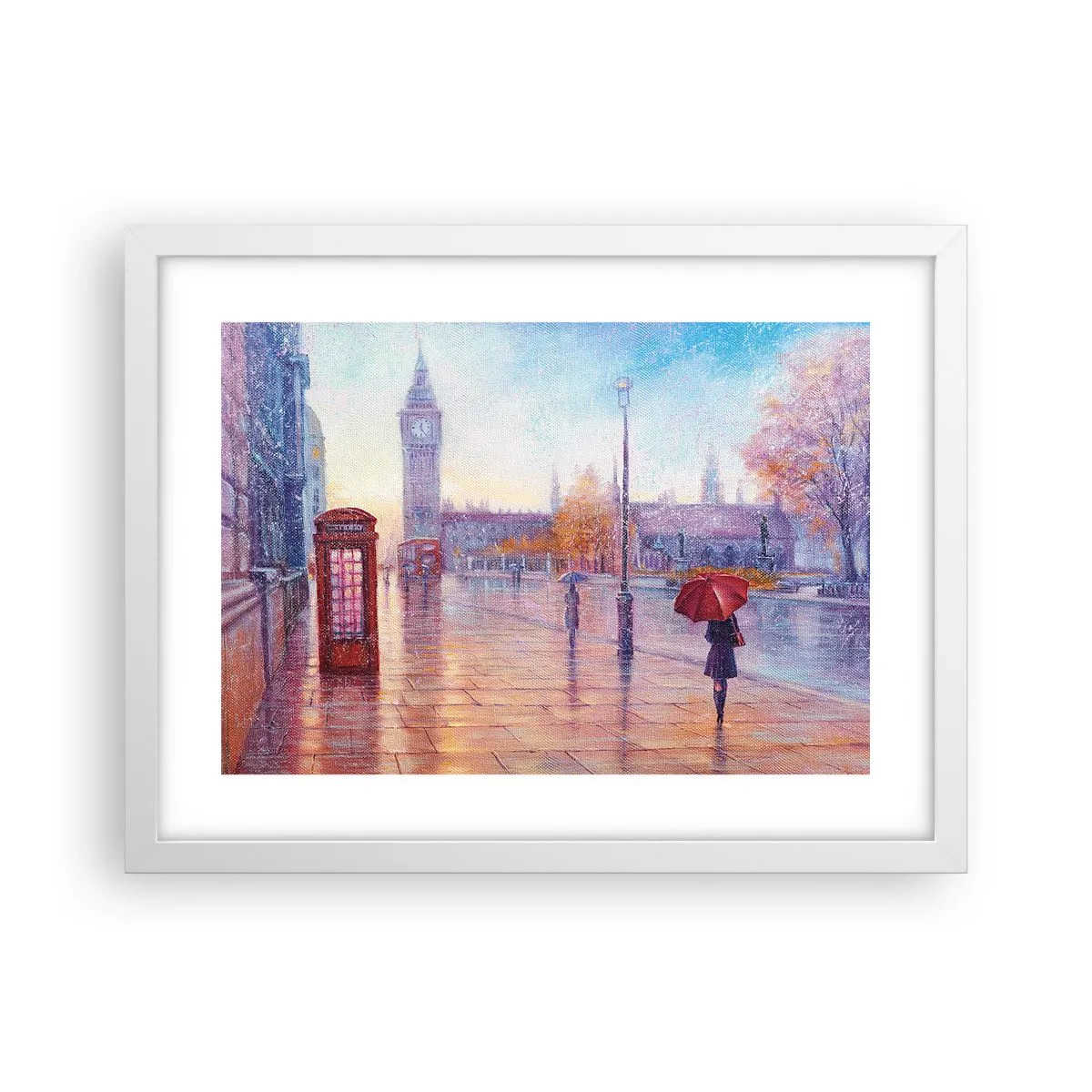 Poster in einem weißen Rahmen - Londoner Herbsttag - 40x30 cm
