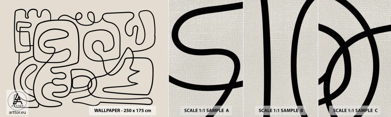 Fototapeten Muster Premium Canvas - Folge der Spur - Abstraktion, Stück, Lineart - 100x30 cm