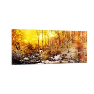 Glasbild - Bild auf glas - In Gold und Platin gefasste Steine - 100x40 cm