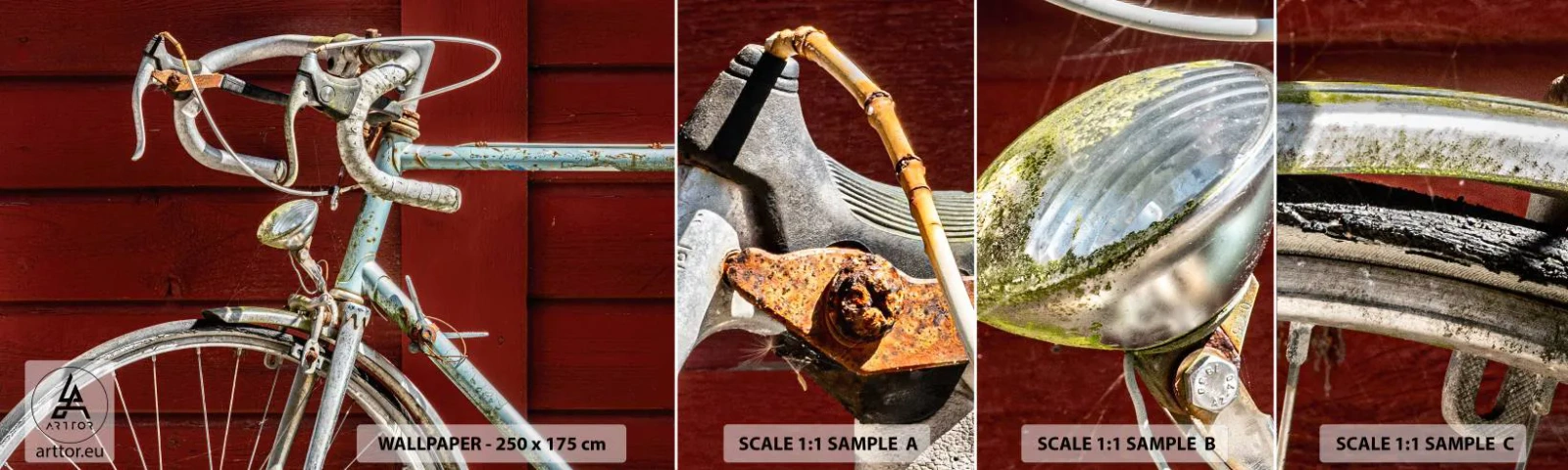 Fototapetenmuster Standard Eco - Geschaffen um zu siegen - Fahrrad, Retro, Radfahren - 100x30 cm