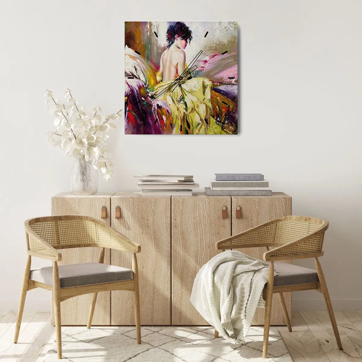 Wanduhr - Glasuhr - Zwischen den Lippen und dem Rand der Tasse - 30x30 cm