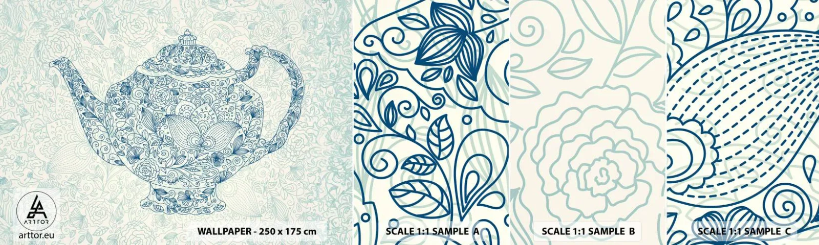 Fototapetenmuster Standard Eco - Tee-Charm - Krug, Tee, Küche - 100x30 cm