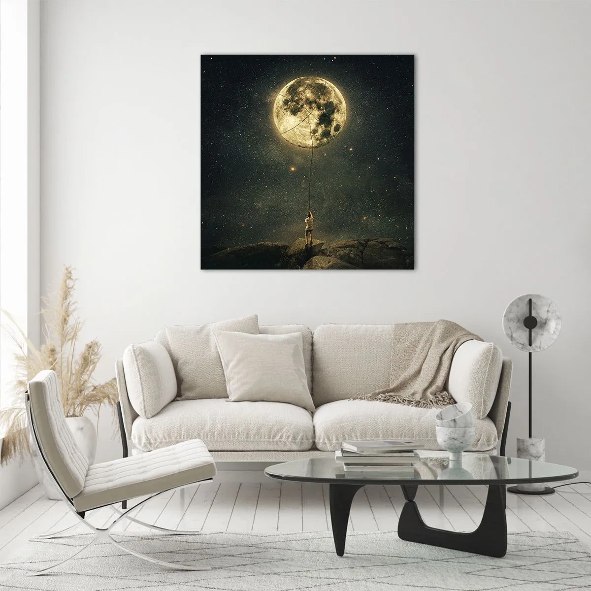 Glasbild - Bild auf glas - Der Mann, der den Mond gestohlen hat - 30x30 cm
