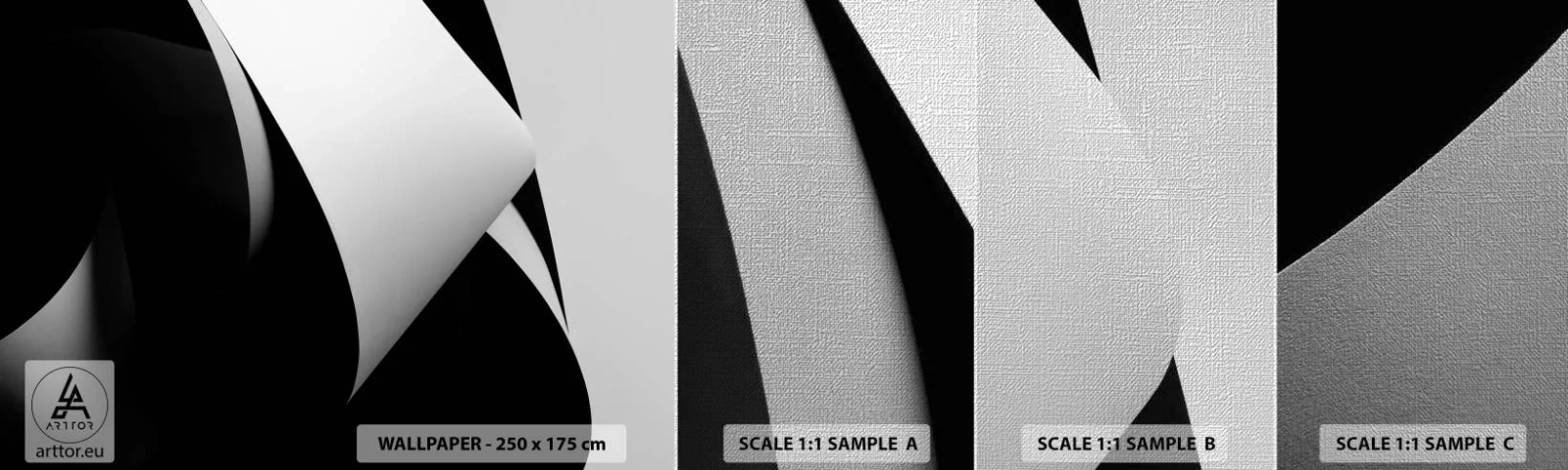 Fototapeten Muster Premium Canvas - Lichtflächen aus der Schattentiefe - 3D, Gedämpft, Formen - 100x30 cm