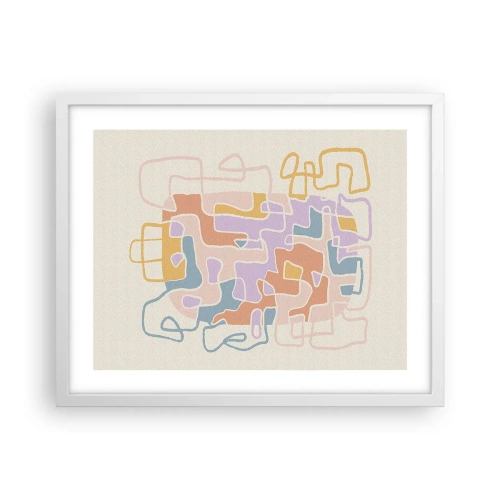 Poster in einem weißen Rahmen - Labyrinth – ein freudiges Abenteuer - 50x40 cm