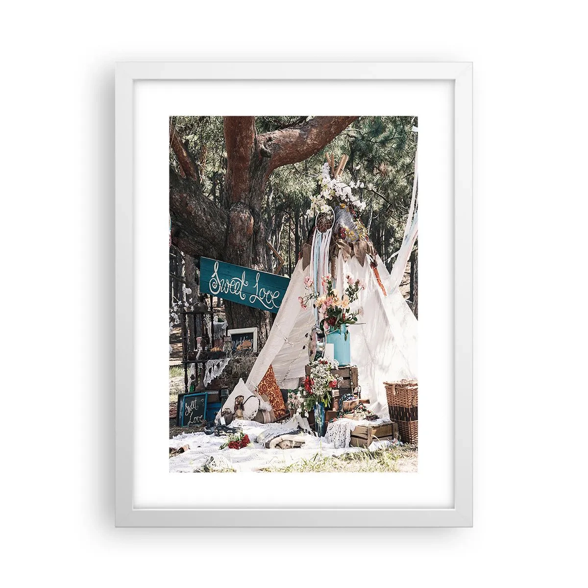 Poster in einem weißen Rahmen - Liebe machen ... - 30x40 cm