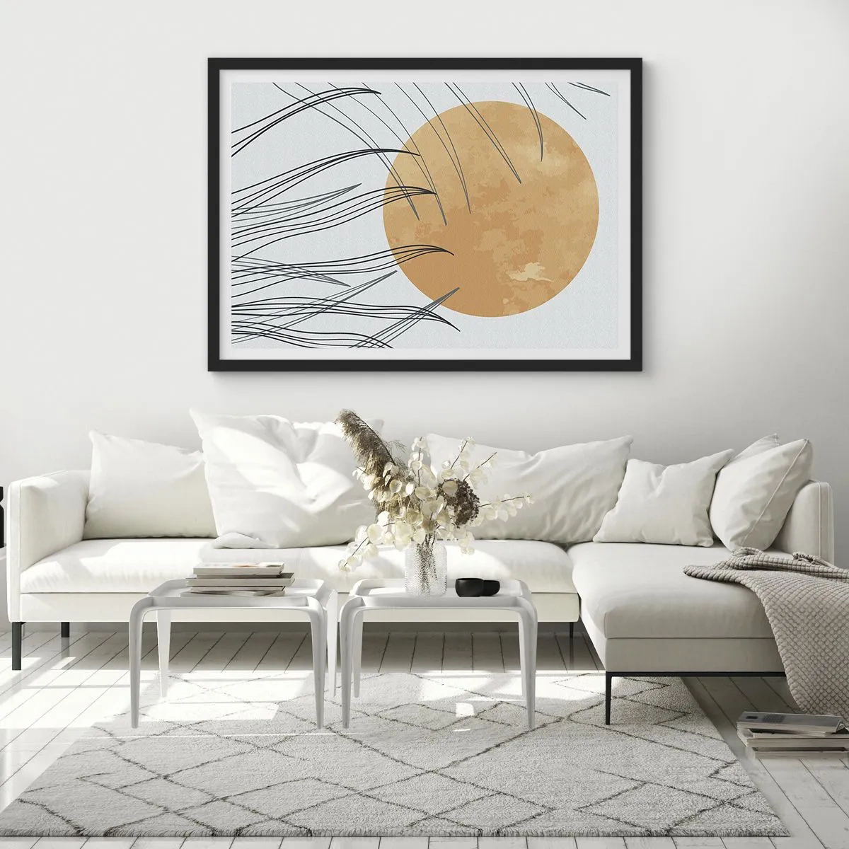 Poster in einem schwarzem Rahmen - Immer der Sonne entgegen - 91x61 cm