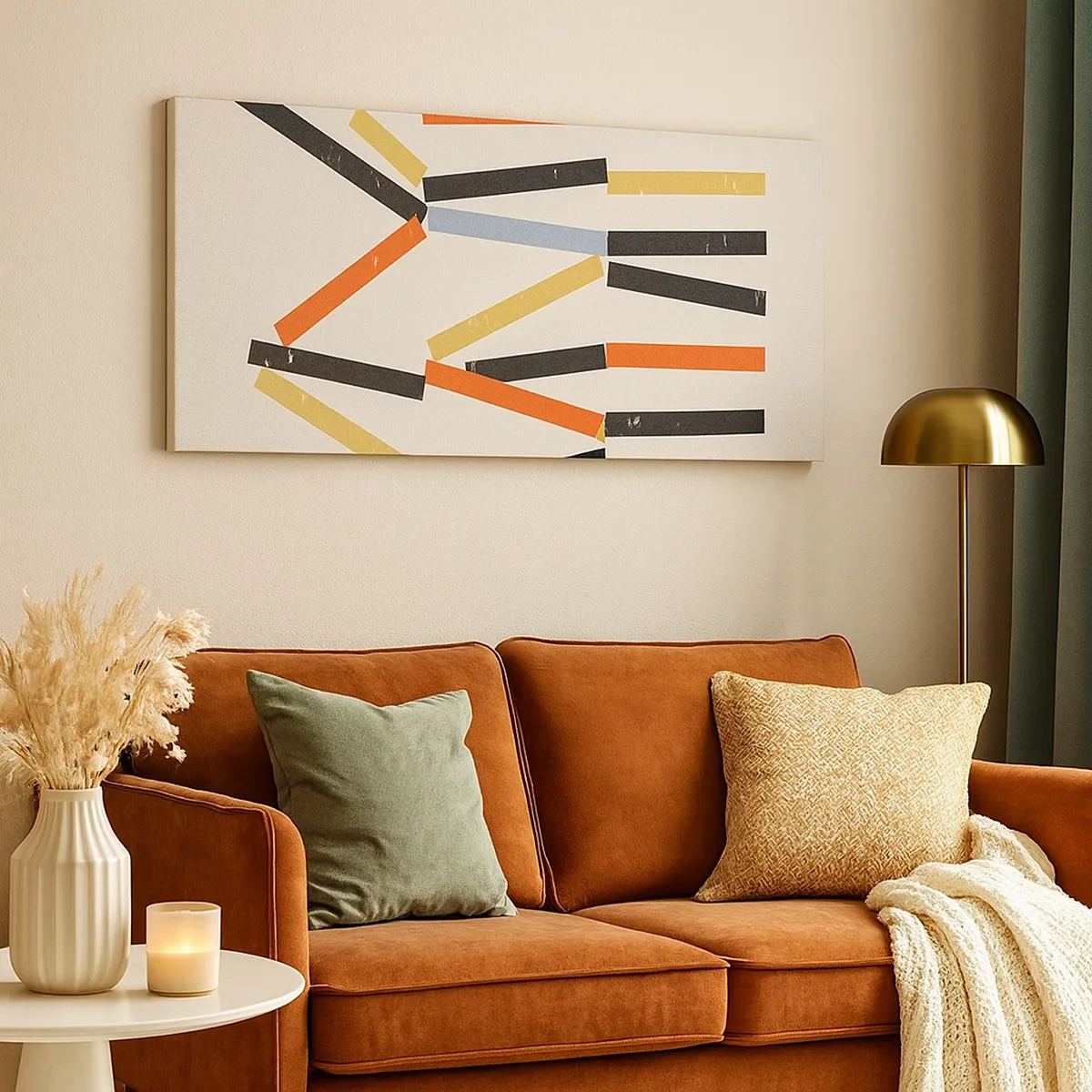 Bild auf Leinwand - Leinwandbild - Komposition auf der Ebene - 30x30 cm