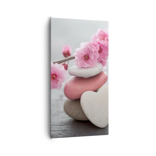 Bild auf Leinwand - Leinwandbild - Glückseligkeit mit einer Kirschblüte - 65x120 cm