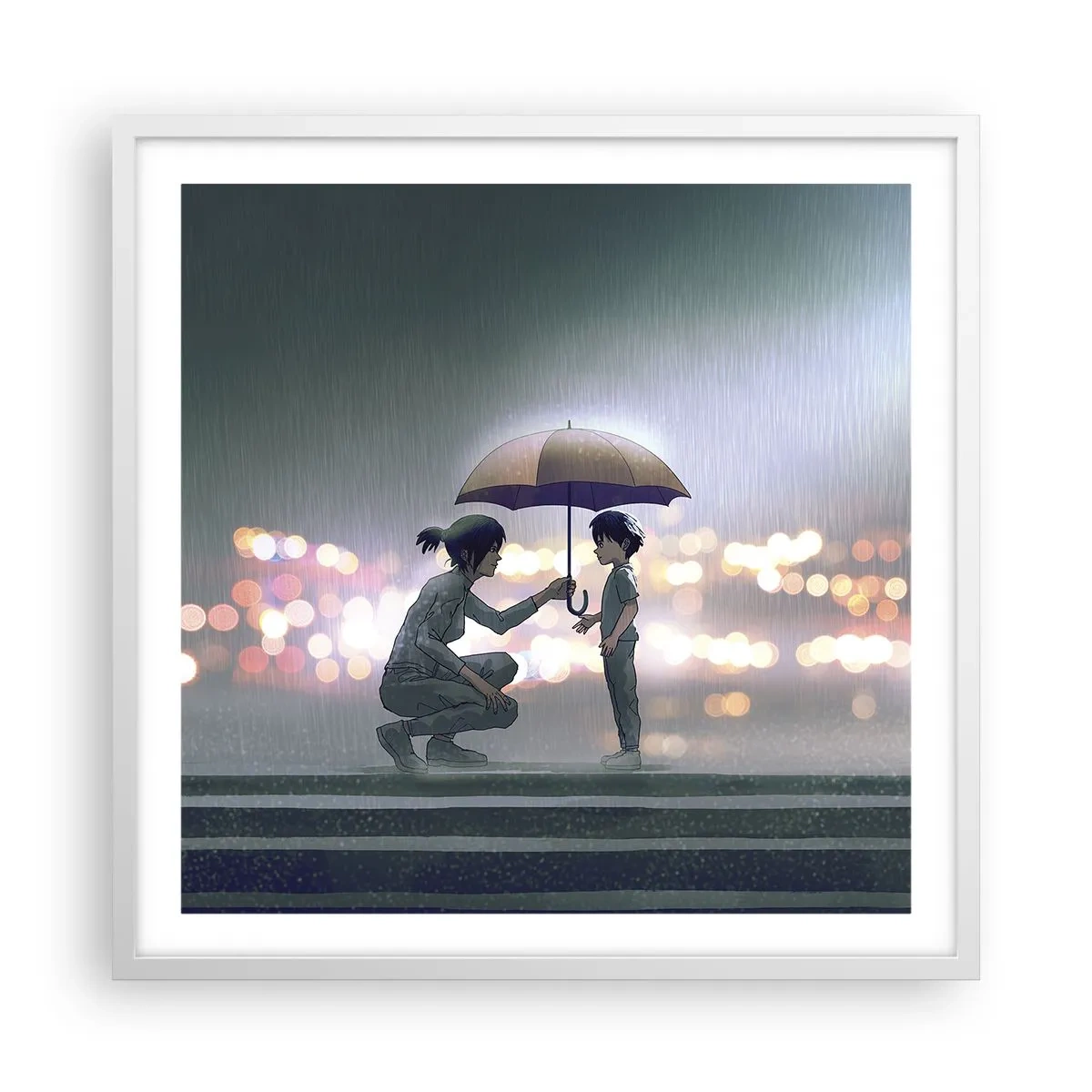 Poster in einem weißen Rahmen - Und jetzt ist alles in Ordnung - 60x60 cm