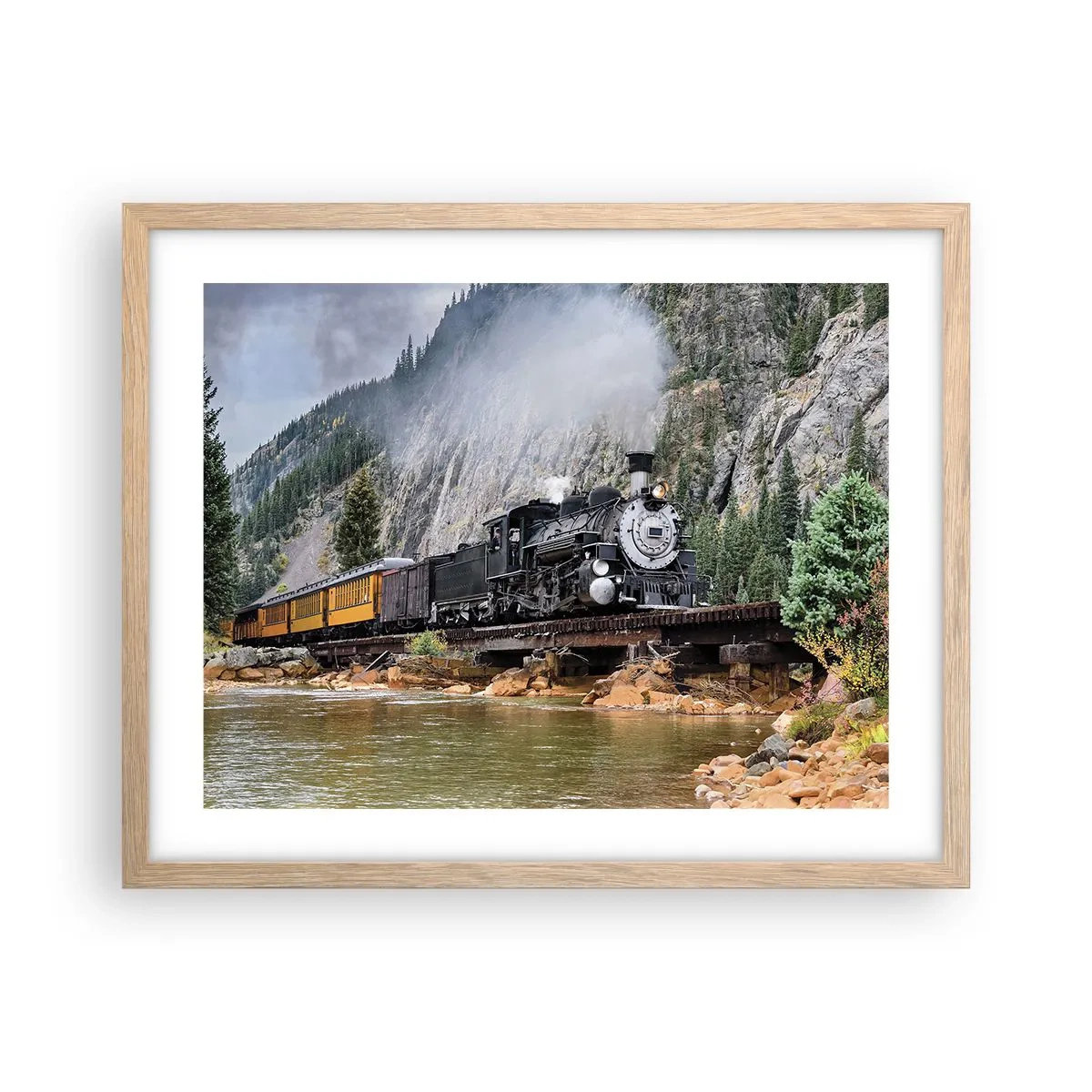 Poster in einem Rahmen aus heller Eiche - Wo willst du hin? Wohin? - 50x40 cm