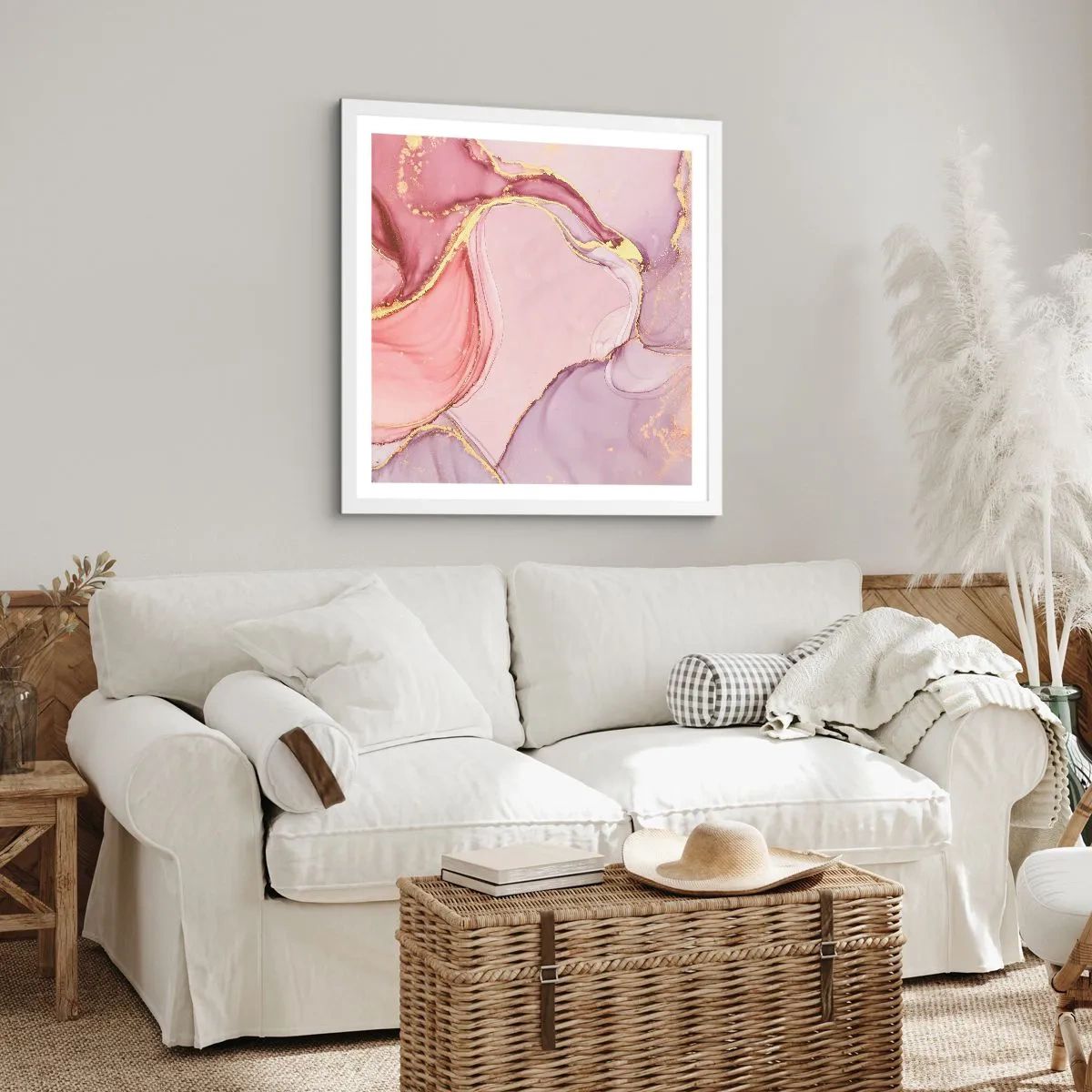 Poster in einem weißen Rahmen - Eine Liebkosung der Farben - 30x30 cm