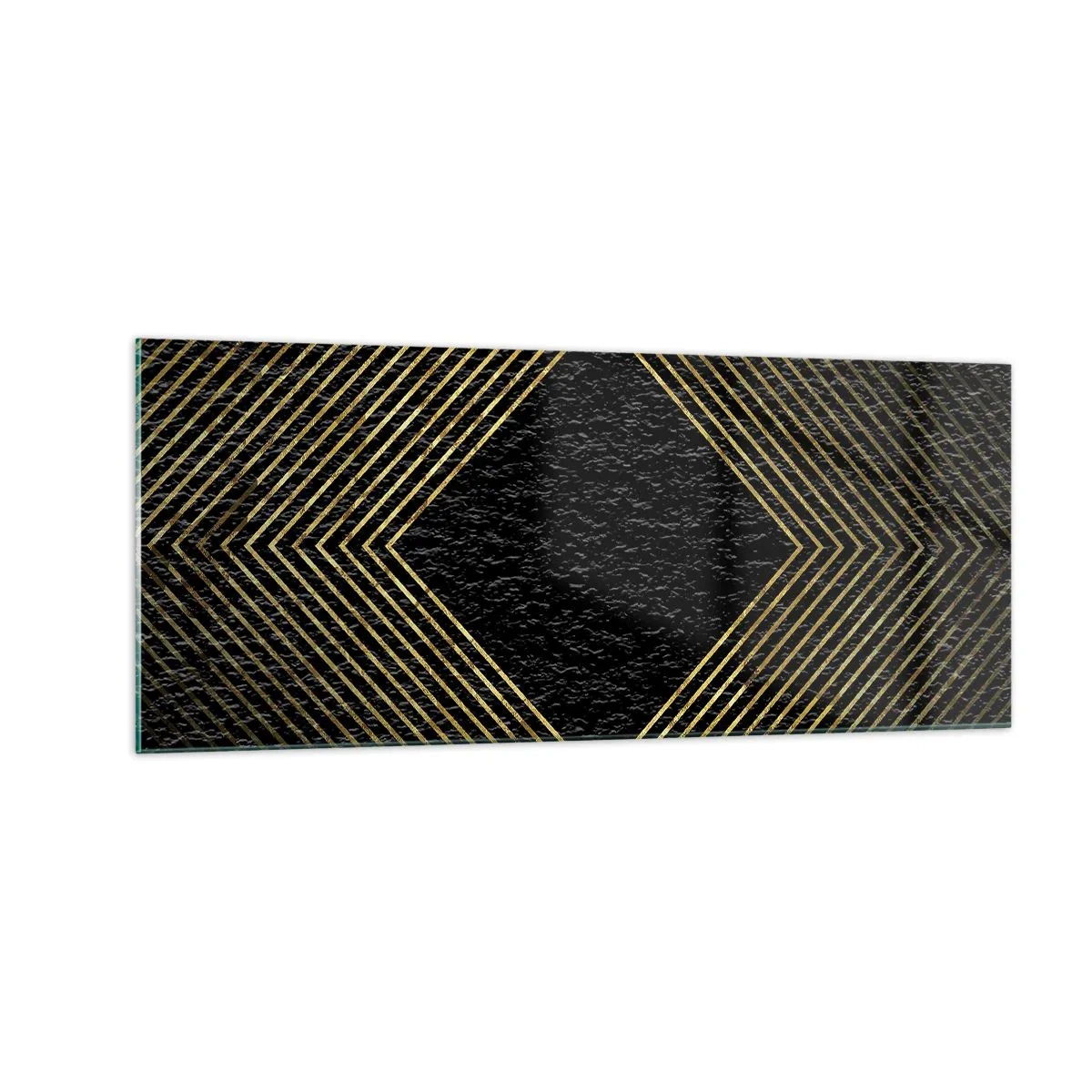 Glasbild - Bild auf glas - Geometrie im glamourösen Stil - 100x40 cm