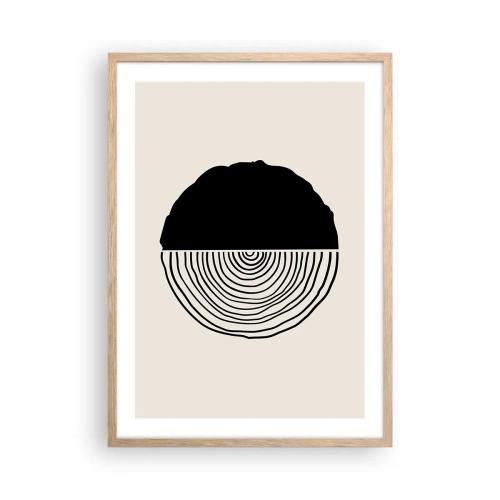 Poster in einem Rahmen aus heller Eiche - Halb und halb - 50x70 cm
