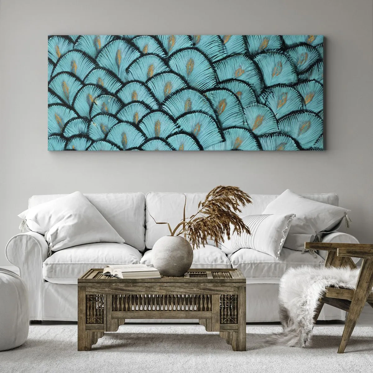 Bild auf Leinwand - Leinwandbild - Große Federgala - 100x40 cm