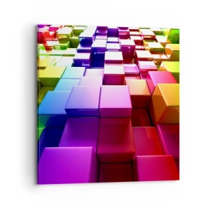 Bild auf Leinwand - Leinwandbild - Op-Art gemeinsam im Team - 70x70 cm