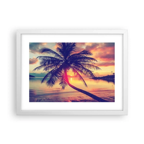 Poster in einem weißen Rahmen - Abend unter Palmen - 40x30 cm