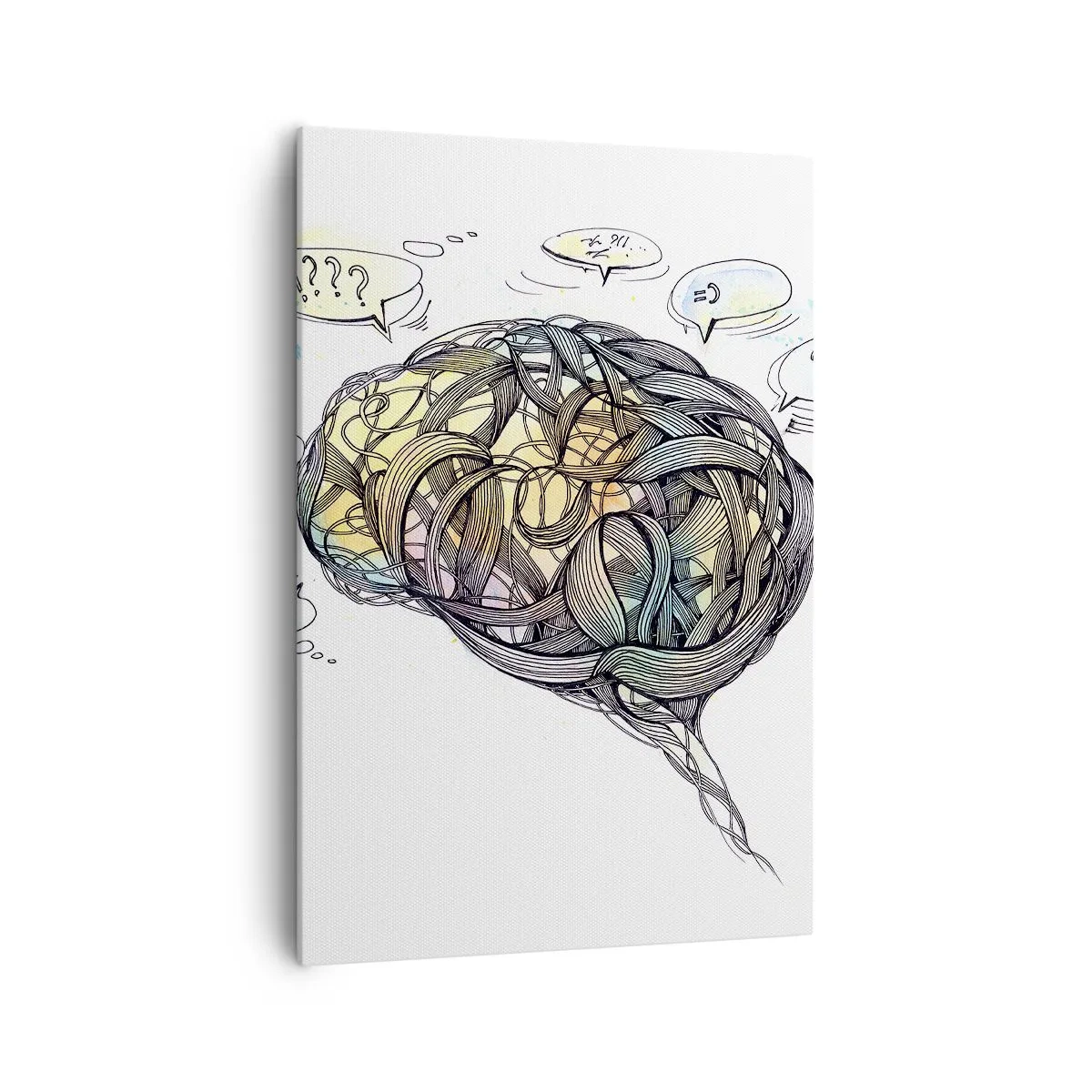 Bild auf Leinwand - Leinwandbild - Eine künstlerische Vision des Gehirns mit bunten Elementen - 70x100cm - Mann - ein großes Geheimnis - Moderne Wanddekoration für Wohnzimmer und Schlafzimmer ARTTOR