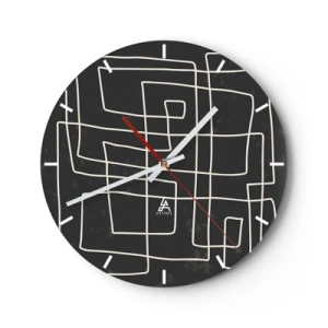 Wanduhr - Glasuhr - Nicht so einfach - 40x40 cm