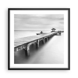 Poster in einem schwarzem Rahmen - In die Ferne - 50x50 cm