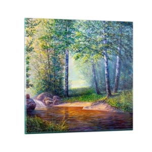 Glasbild - Bild auf glas - Idyllische Landschaft - 60x60 cm