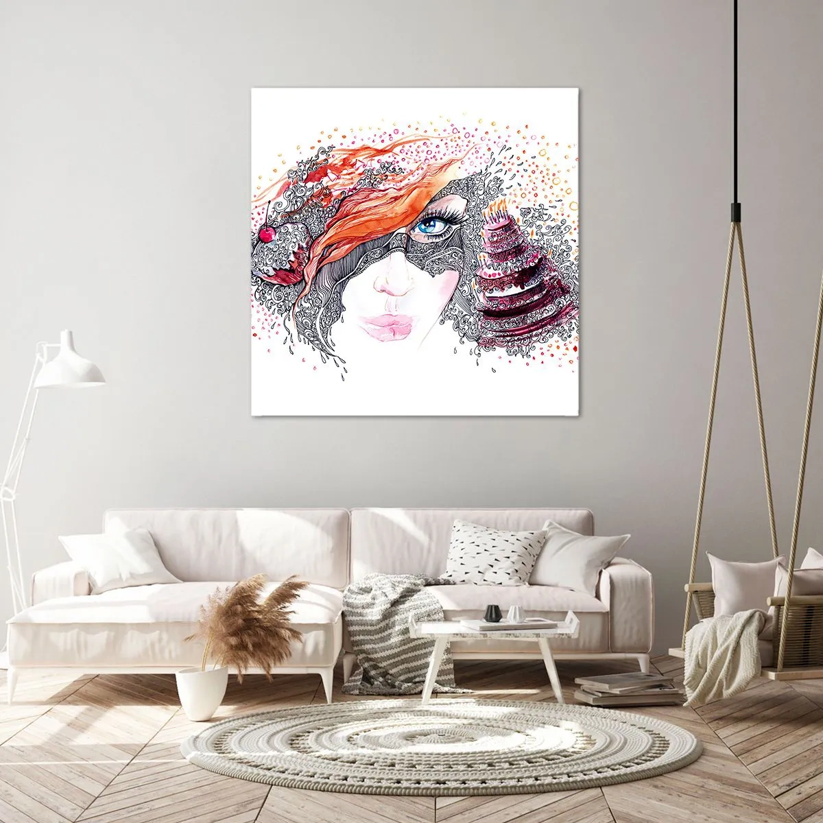 Bild auf Leinwand - Leinwandbild - Bei ihr ist jeden Tag Feiertag - 50x50 cm