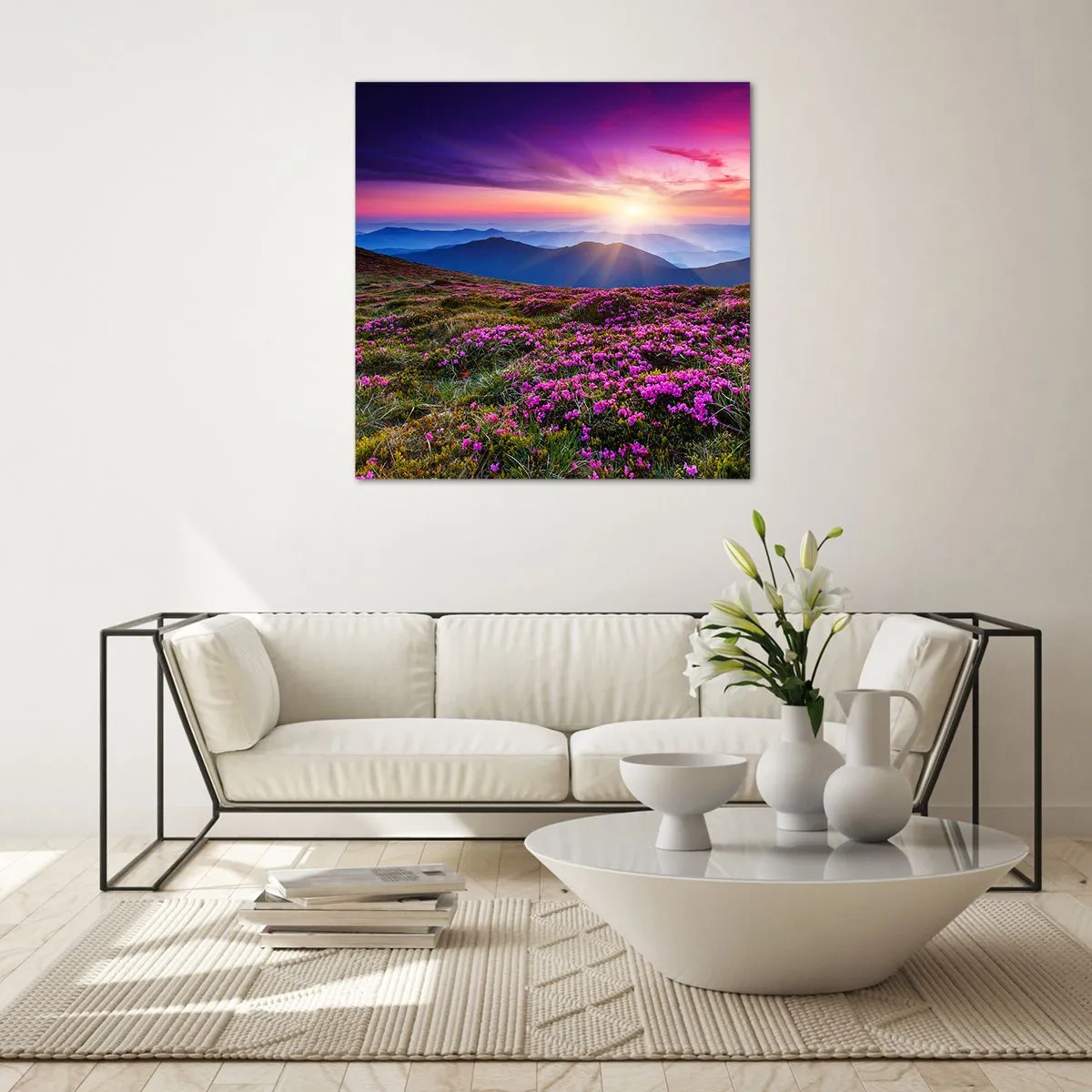 Glasbild - Bild auf glas - Kräuter dufteten nach frischen Trauben von den Feldern - 50x50 cm