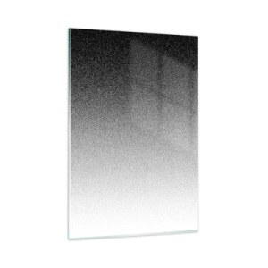 Glasbild - Bild auf glas - Minimalistischer Schwarz-Weiß-Farbverlauf im Punkt - 80x120cm - Dem Licht entgegen - Moderne Wanddekoration für Wohnzimmer und Schlafzimmer ARTTOR