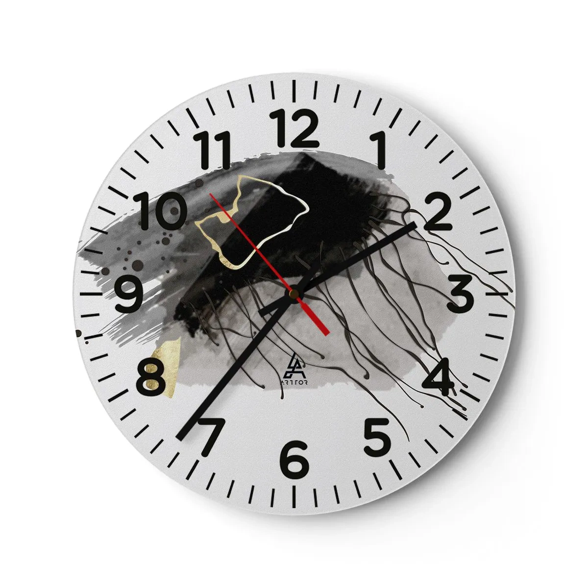 Wanduhr - Glasuhr - In Schwarz und Gold - 40x40 cm