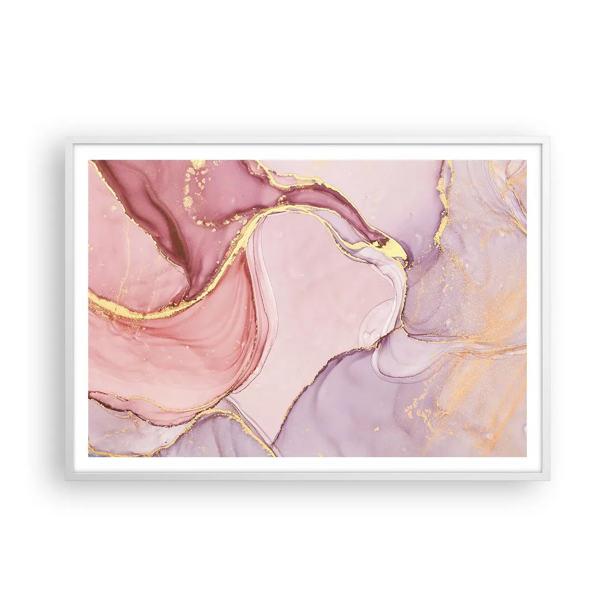 Poster in einem weißen Rahmen - Eine Liebkosung der Farben - 100x70 cm