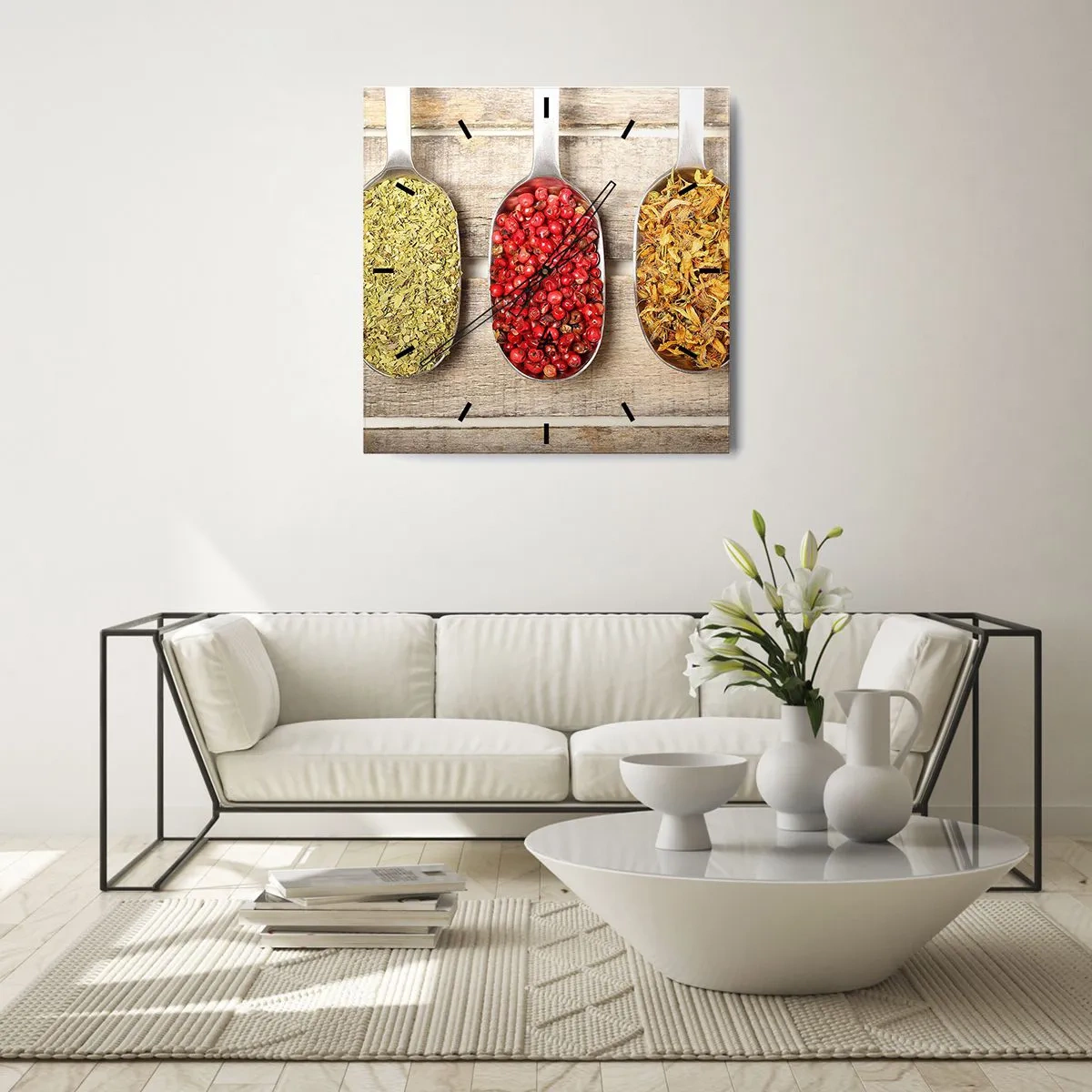 Wanduhr - Glasuhr - Küchenzauber - 40x40 cm