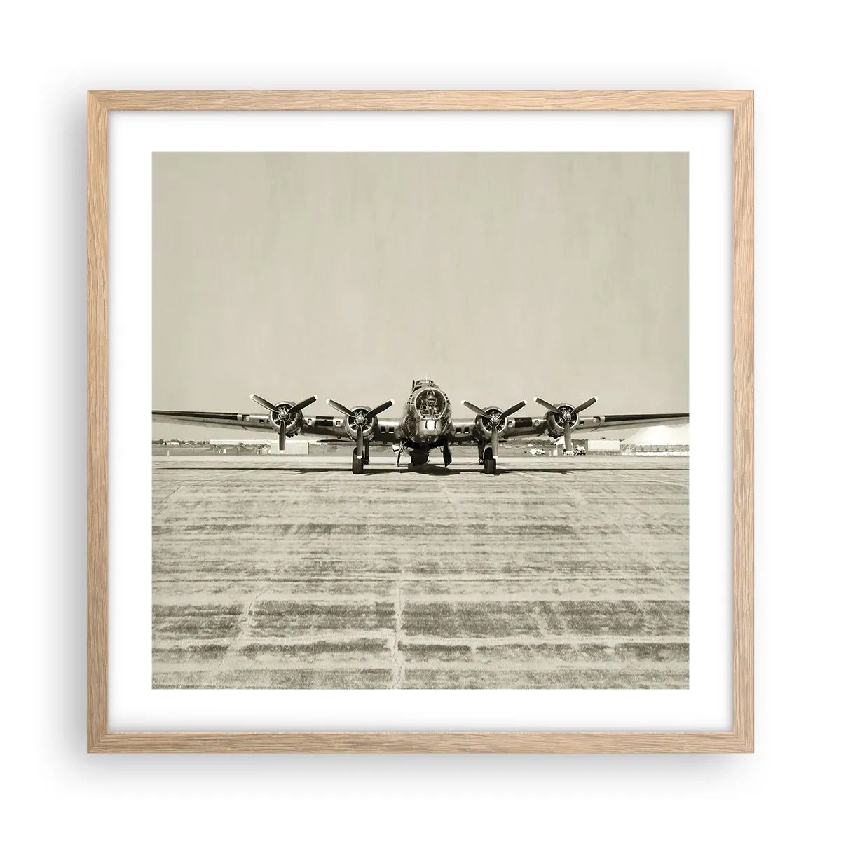 Poster in einem Rahmen aus heller Eiche - Wie immer bereit - 50x50 cm