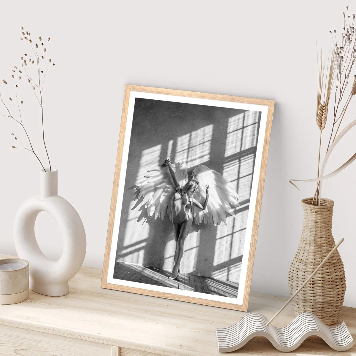 Poster in einem Rahmen aus heller Eiche - Direkt vom Himmel - 30x40 cm