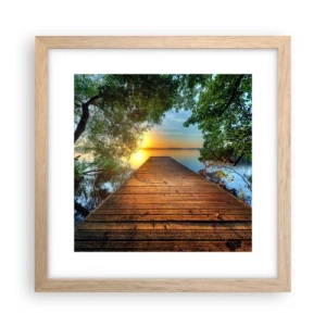 Poster in einem Rahmen aus heller Eiche - Nimm dir Zeit, setz dich hin - 30x30 cm