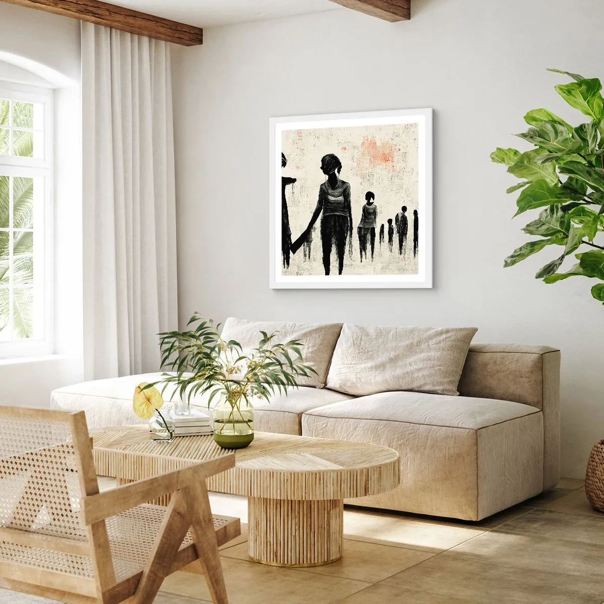 Poster in einem weißen Rahmen - Gegen die Einsamkeit - 50x50 cm