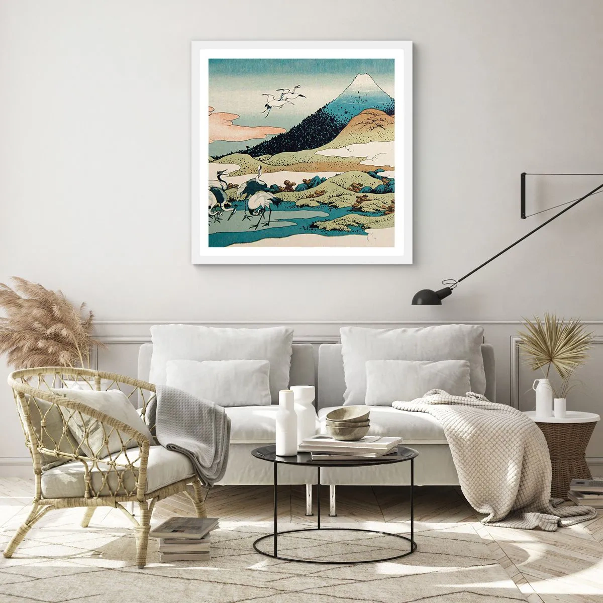 Poster in einem weißen Rahmen - Im japanischen Geist - 50x50 cm