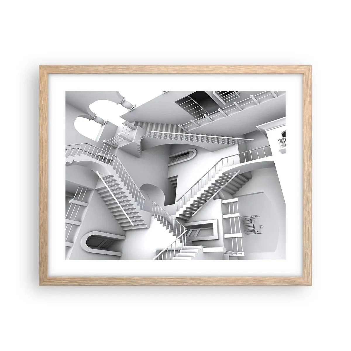 Poster in einem Rahmen aus heller Eiche - Die Paradoxien des Weltraums - 50x40 cm