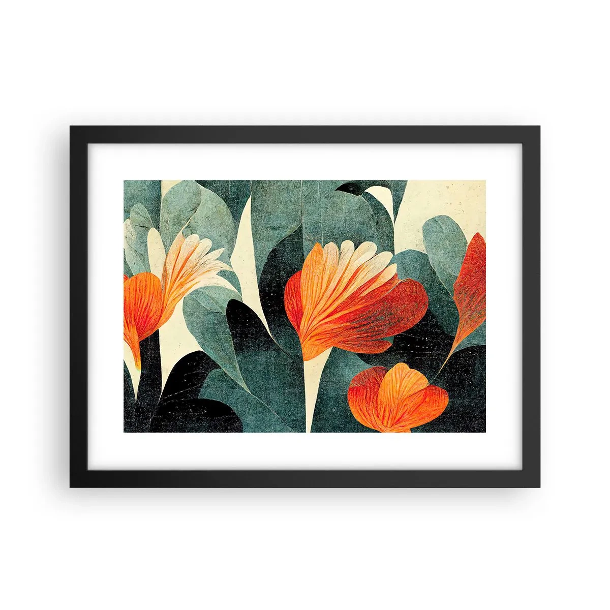 Poster in einem schwarzem Rahmen - Hitze der Tropen und Kühle des Grüns - 40x30 cm