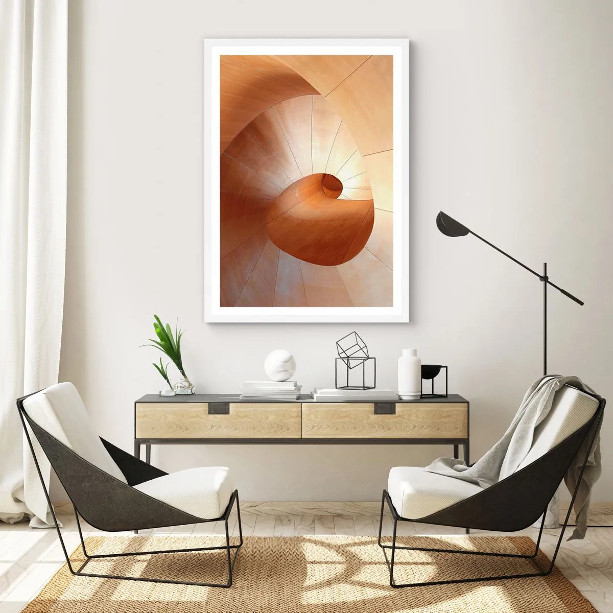 Poster in einem weißen Rahmen - Architektonische Serpentine - 50x70 cm