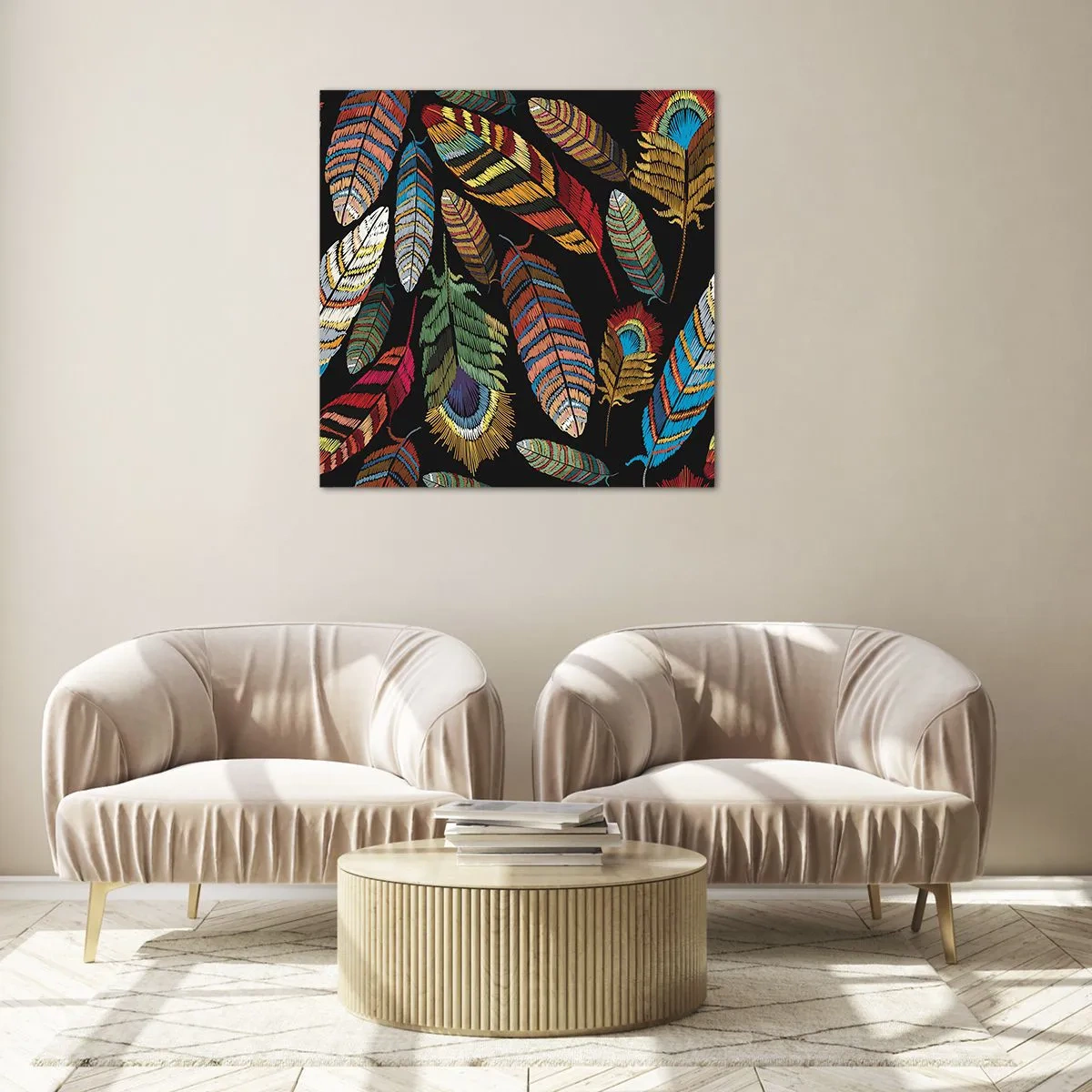 Glasbild - Bild auf glas - Der Vogelkarneval - 60x60 cm