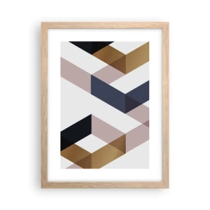 Poster in einem Rahmen aus heller Eiche - Ebenen und Winkel - 30x40 cm