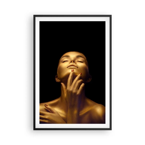 Poster in einem schwarzem Rahmen - Wie goldene Seide - 61x91 cm