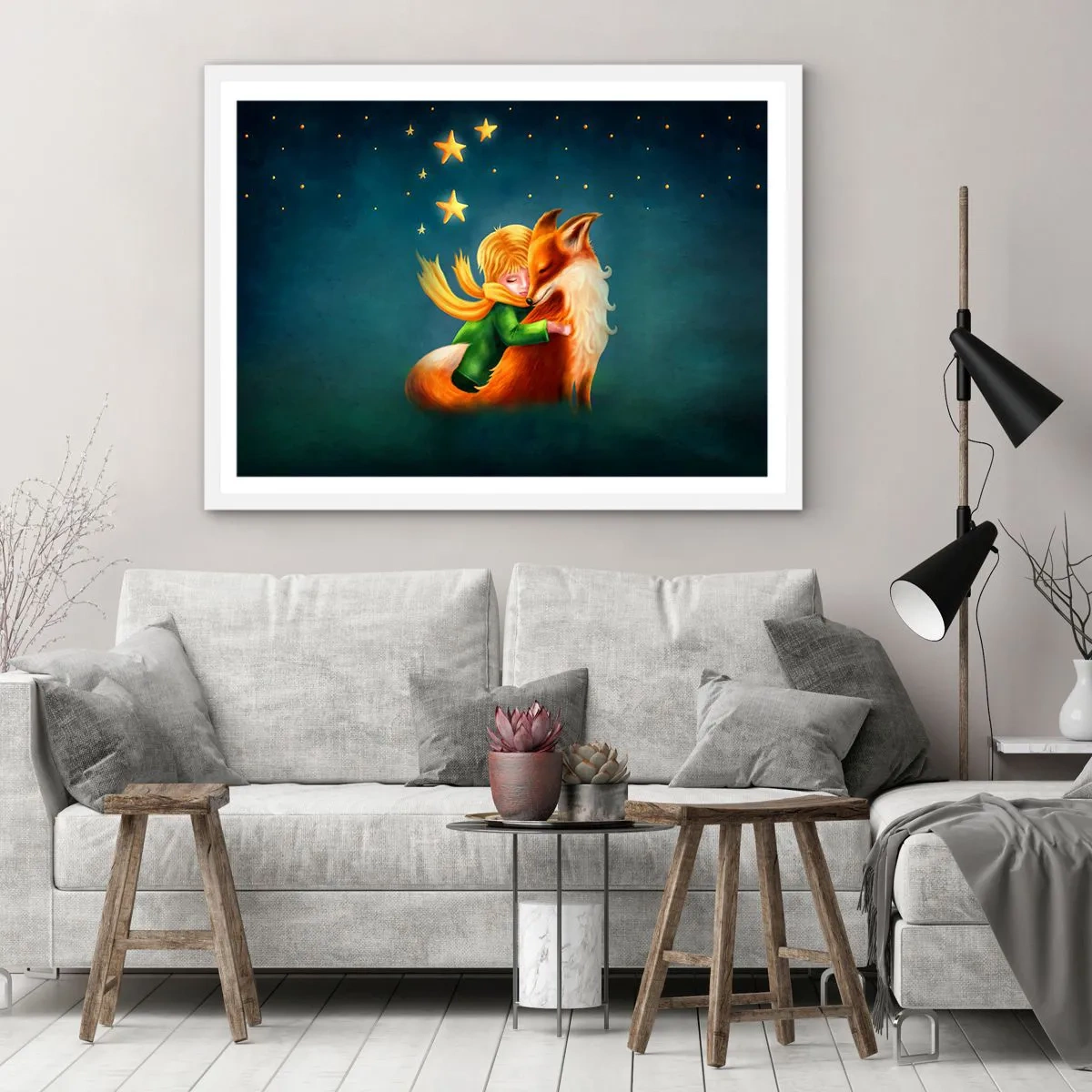Poster in einem weißen Rahmen - Kleiner Prinz - 50x40 cm